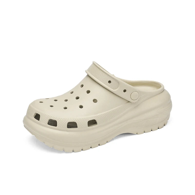 Luxury Designer Anti-Baotou Beach Shoes Custom Non-Slip Rubber Nurse Clogs for Women Thick-Soled Platform Clogs