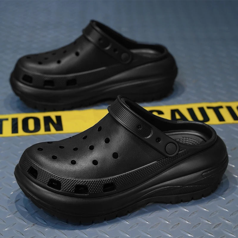 Luxury Designer Anti-Baotou Beach Shoes Custom Non-Slip Rubber Nurse Clogs for Women Thick-Soled Platform Clogs