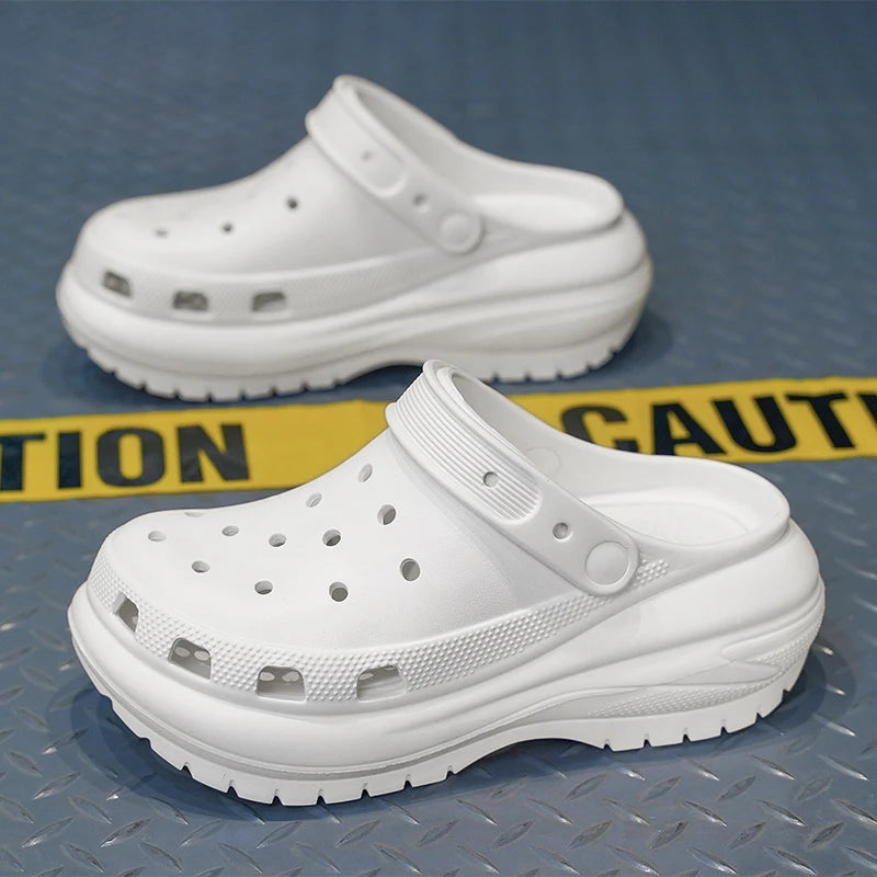 Luxury Designer Anti-Baotou Beach Shoes Custom Non-Slip Rubber Nurse Clogs for Women Thick-Soled Platform Clogs