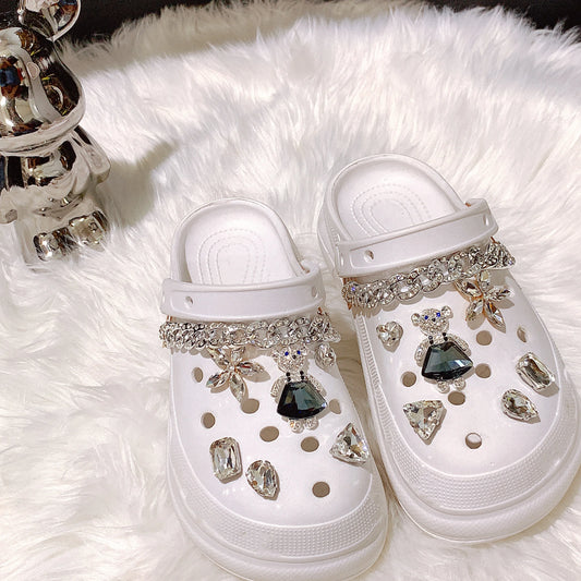 Rhinestones Bear Round Diamond Charms - JIBBITZ Style